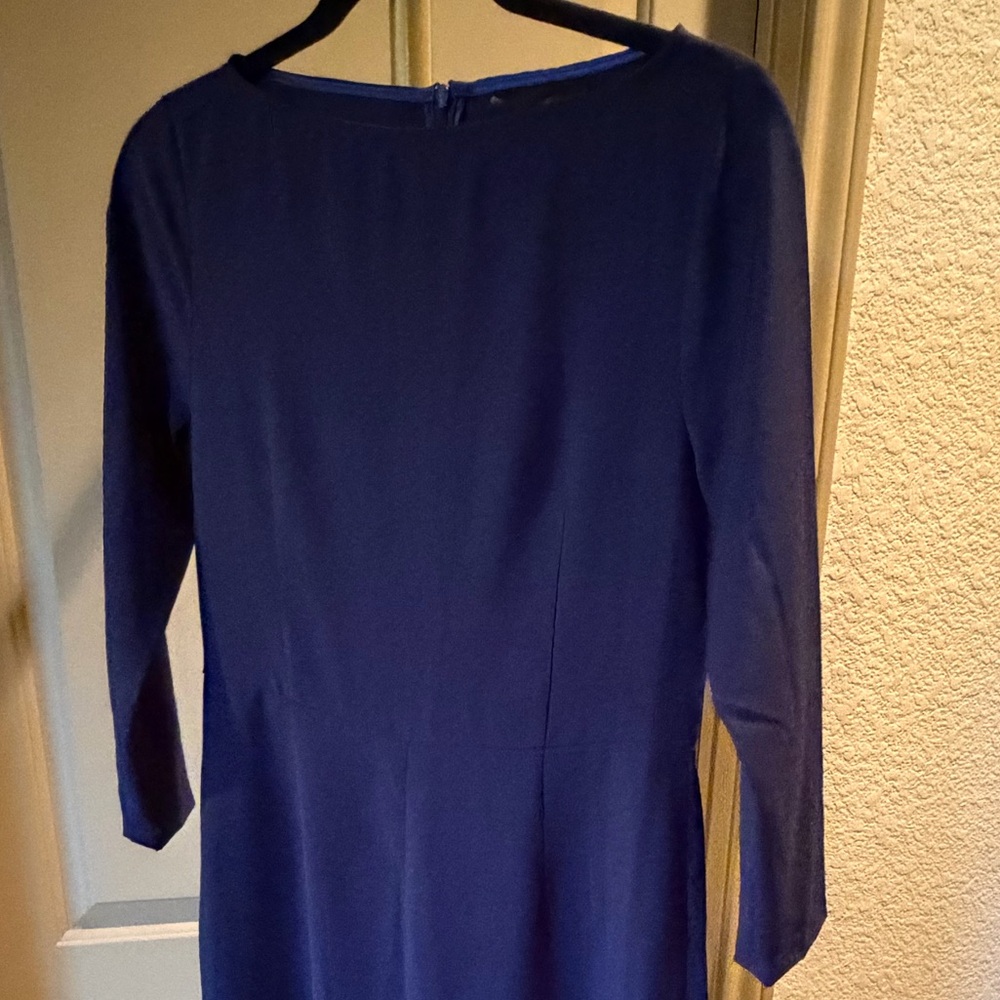 Women's Navy Long Sleeve Cropped Jumpsuit